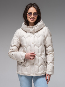 Демісезонна жіноча куртка ультралегка весна-осінь Viva Wear модель 6538 модель 6538-milky Фото