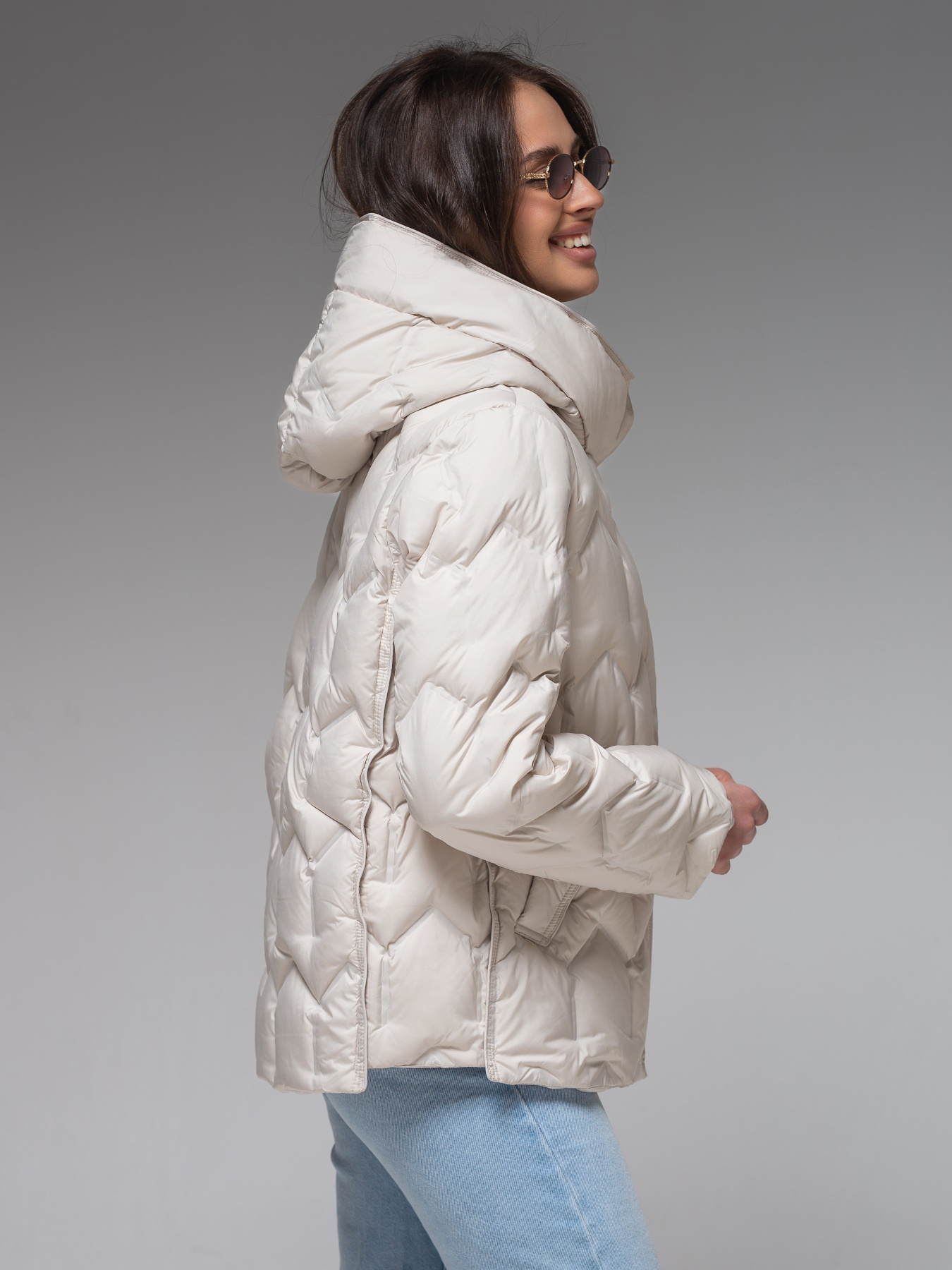 Демисезонная куртка VIVA WEAR модель 6538-milky Фото