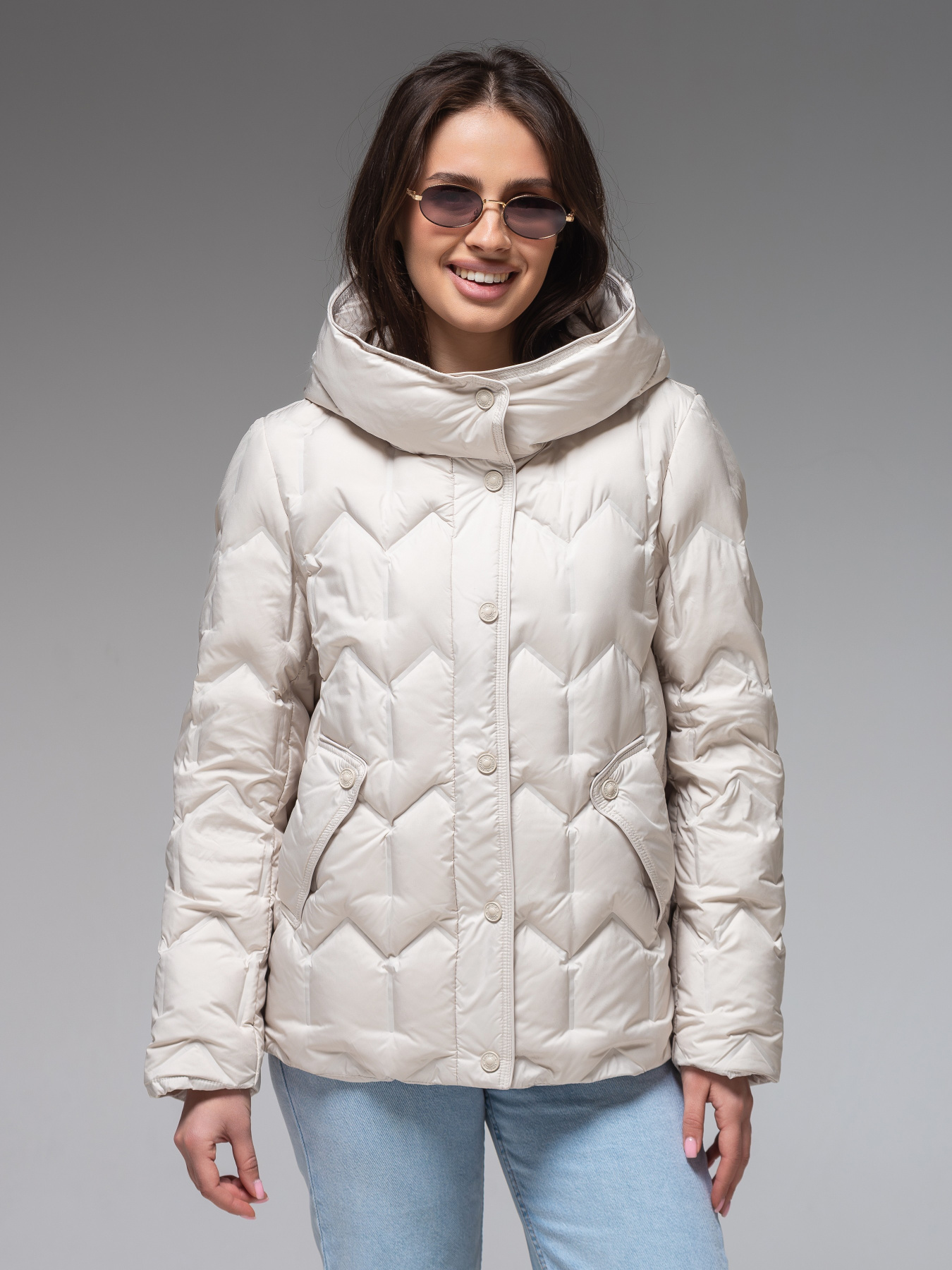 Демисезонная куртка VIVA WEAR модель 6538-milky Фото