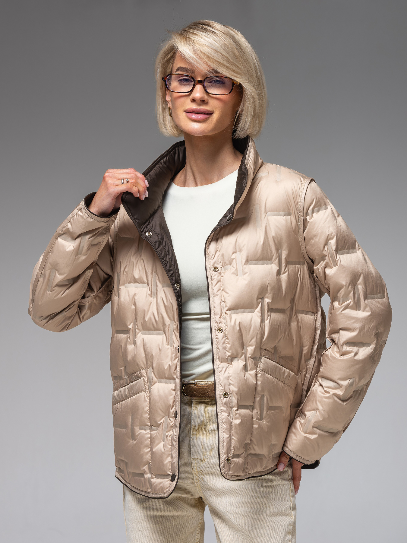 Демісезонна куртка VIVA WEAR модель 88102-chocolate-milk Фото