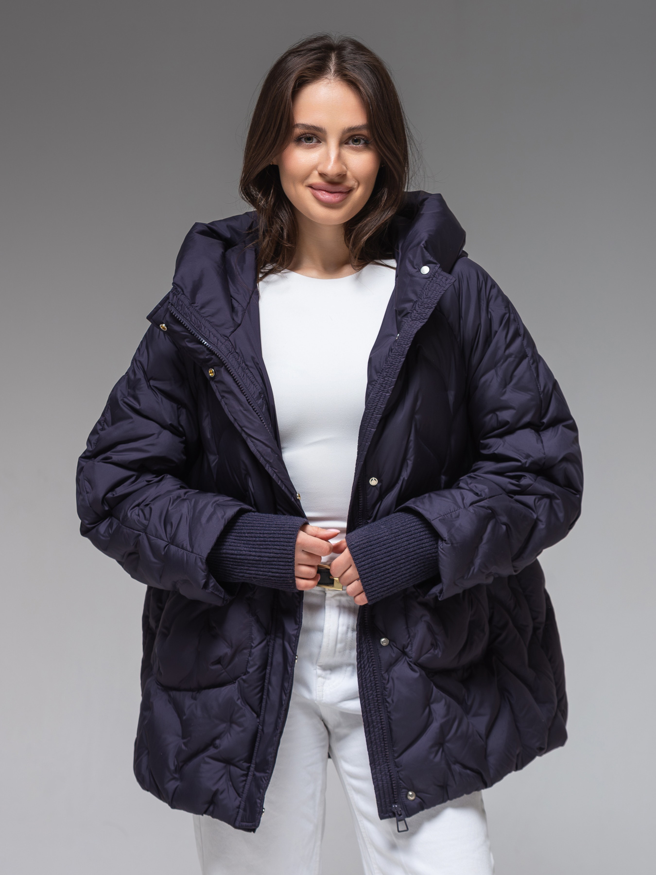 Женская демисезонная куртка ультралегкая весна-осень Viva Wear модель 6578 модель 6578-navy Женская демисезонная куртка ультралегкая весна-осень Viva Wear модель 6578 модель 6578-navy Фото