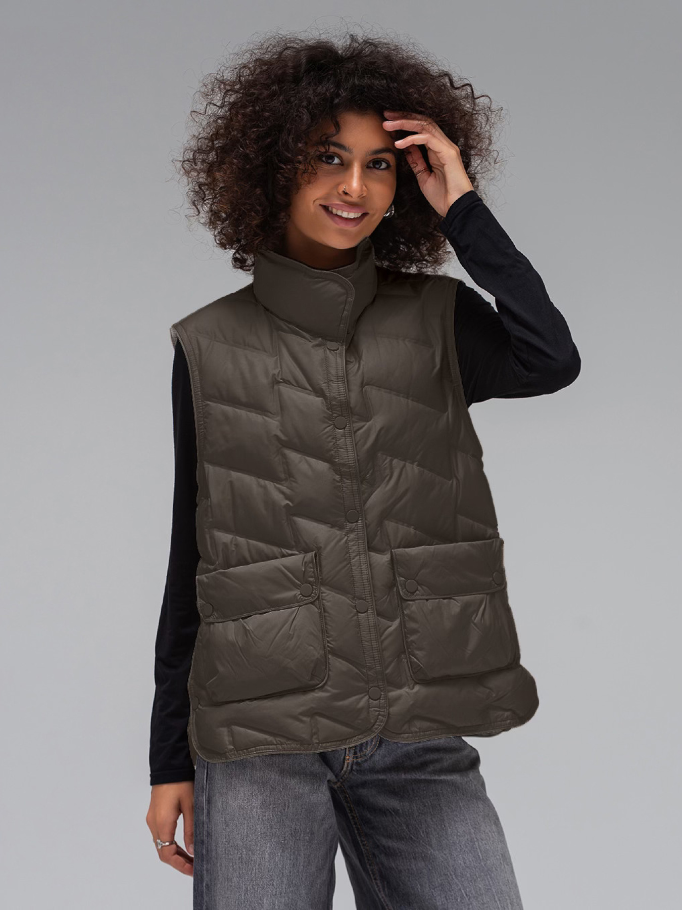 Жилет VIVA WEAR модель 8899 модель 8899-brown-milky Фото