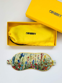 Маска для сна из итальянского шелка "Летнее поле" Obiimy модель M-2 Фото