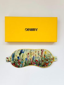 Маска для сна из итальянского шелка "Летнее поле" Obiimy модель M-2 Фото
