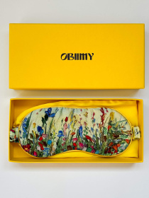 Маска для сна из итальянского шелка "Летнее поле" Obiimy модель M-2 Фото