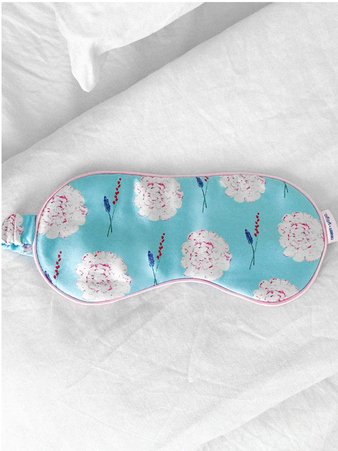 Маска для сна из итальянского шелка "Нежность" Obiimy модель M-4 Фото