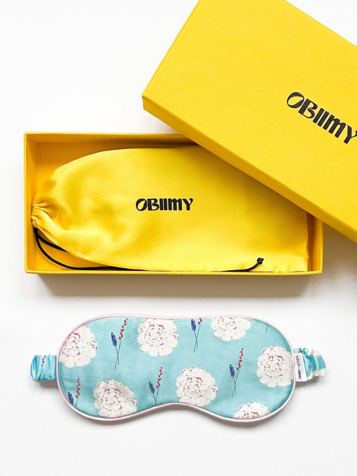 Маска для сна из итальянского шелка "Нежность" Obiimy модель M-4 Фото
