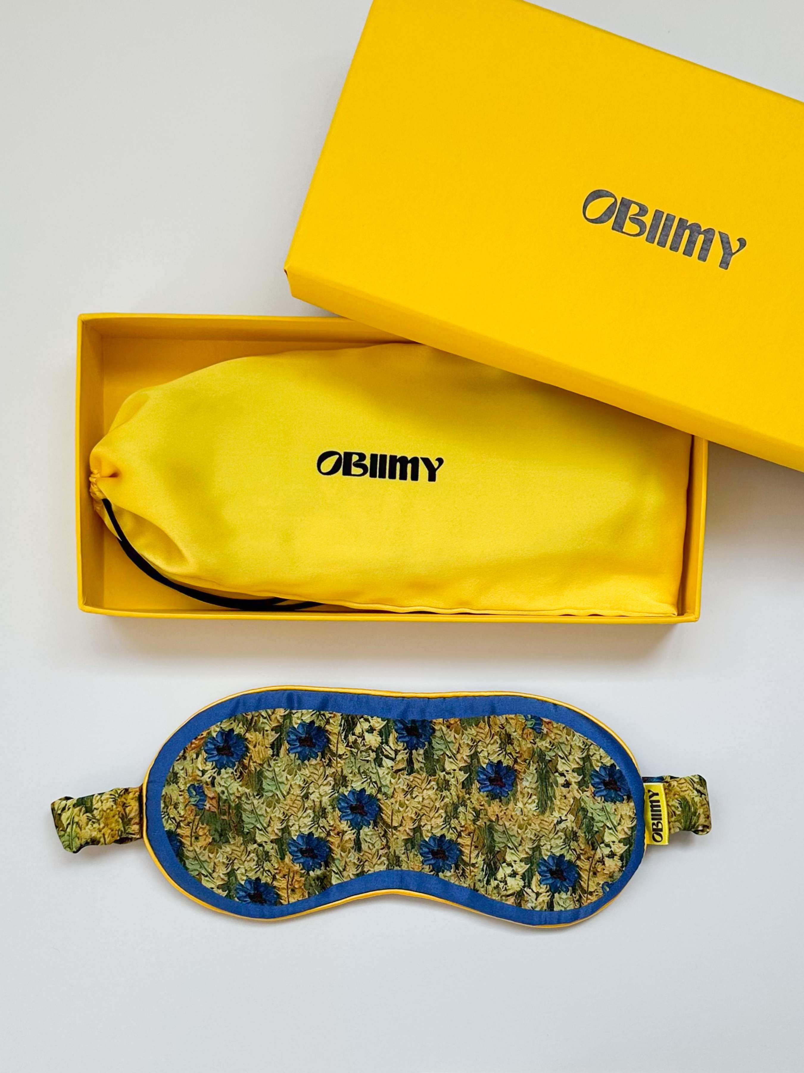 Obiimy Маска для сну (M-8) колір - Синьо-жовтий матеріал - Шовк Obiimy - купити в Україні