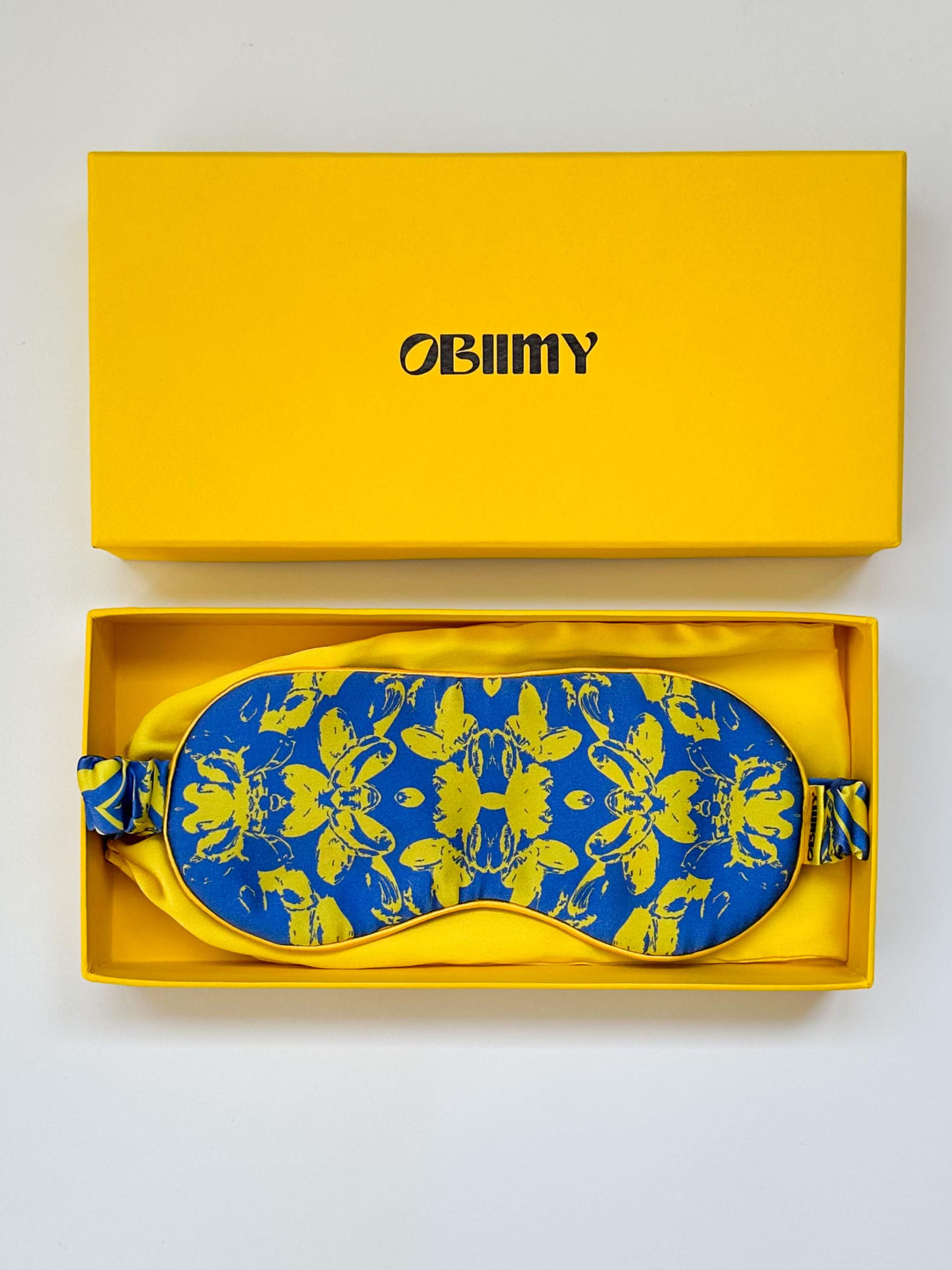 Obiimy Маска для сну (M-9) колір - Синьо-жовтий матеріал - Шовк Obiimy - купити в Україні
