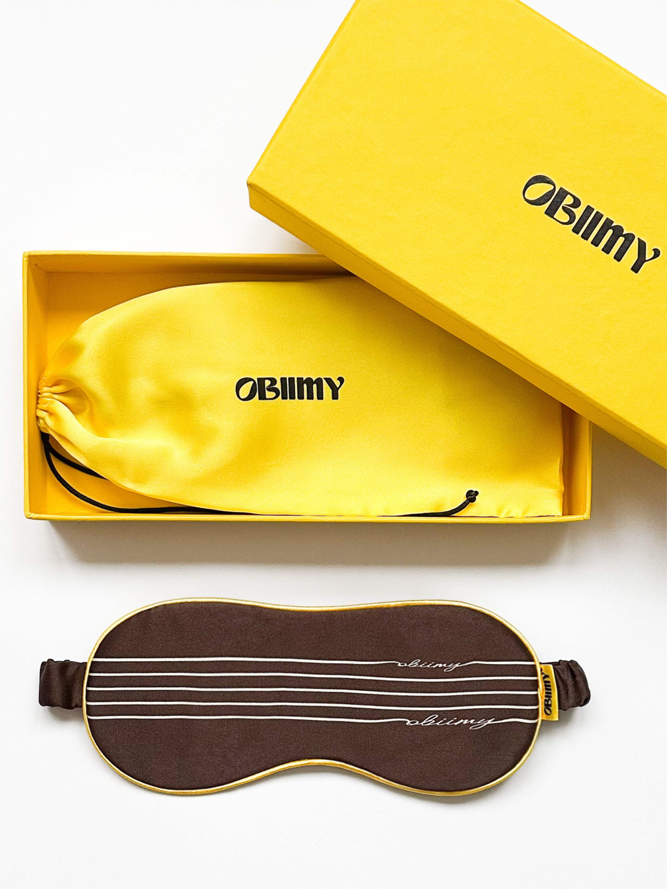 Маска для сна из итальянского шелка «Утренний кофе» Obiimy модель M-19 Фото