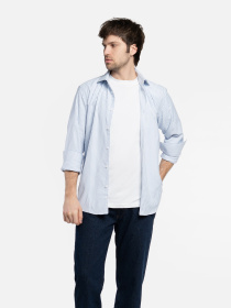 Сорочка чоловіча M05.15.23.611 Arber блакитна в смужку бавовняна модель M05.15.23.611 Фото