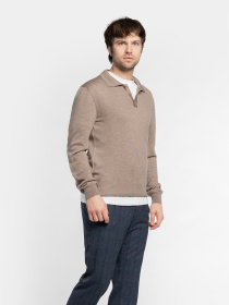 Поло мужское трикотажное M10.34.16.532 Arber бежевое с длинным рукавом модель M10.34.16.532 Поло мужское трикотажное M10.34.16.532 Arber бежевое с длинным рукавом модель M10.34.16.532 Фото