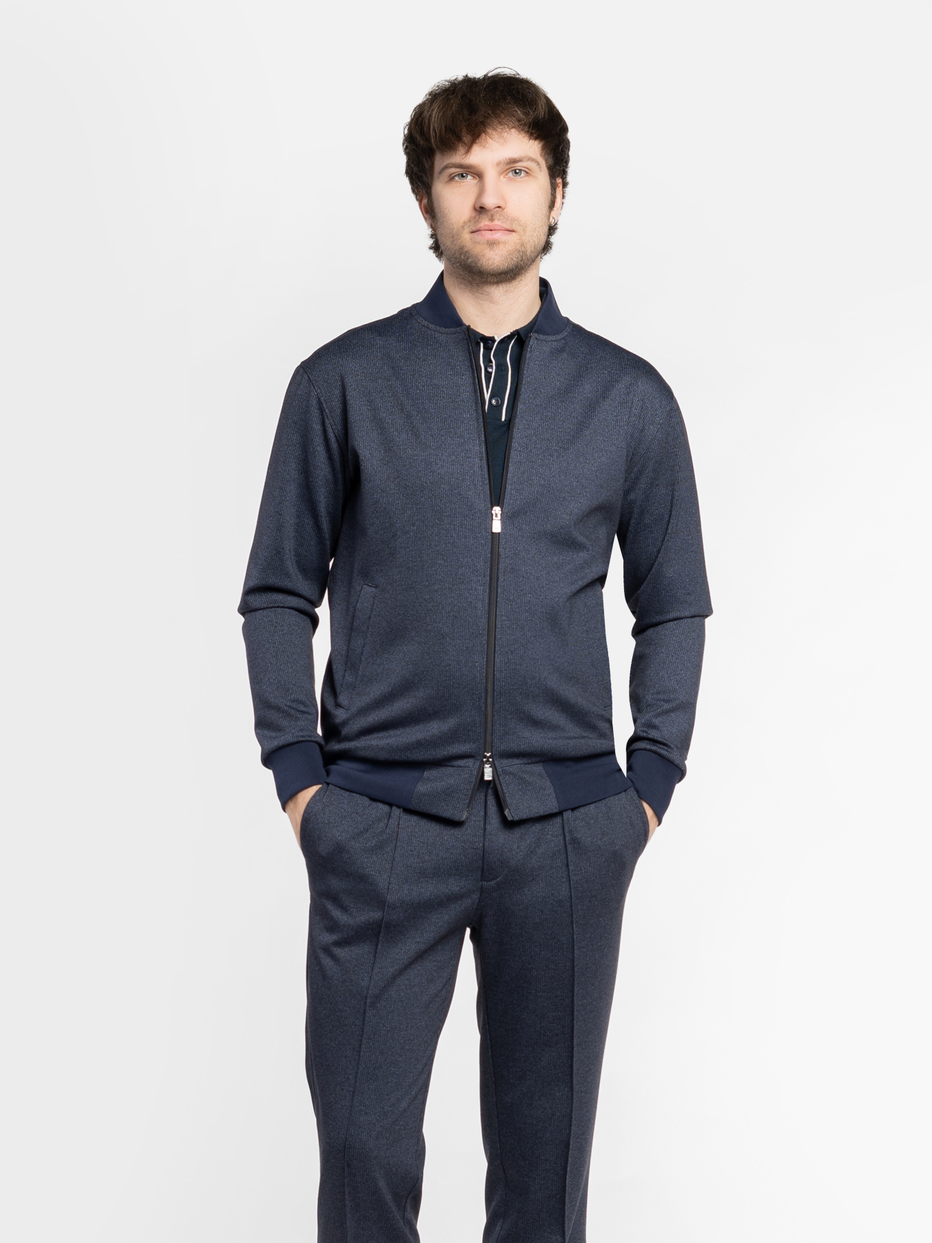 Бомбер чоловічий M17.04.09.611 Arber синій трикотажний модель M17.04.09.611 Фото