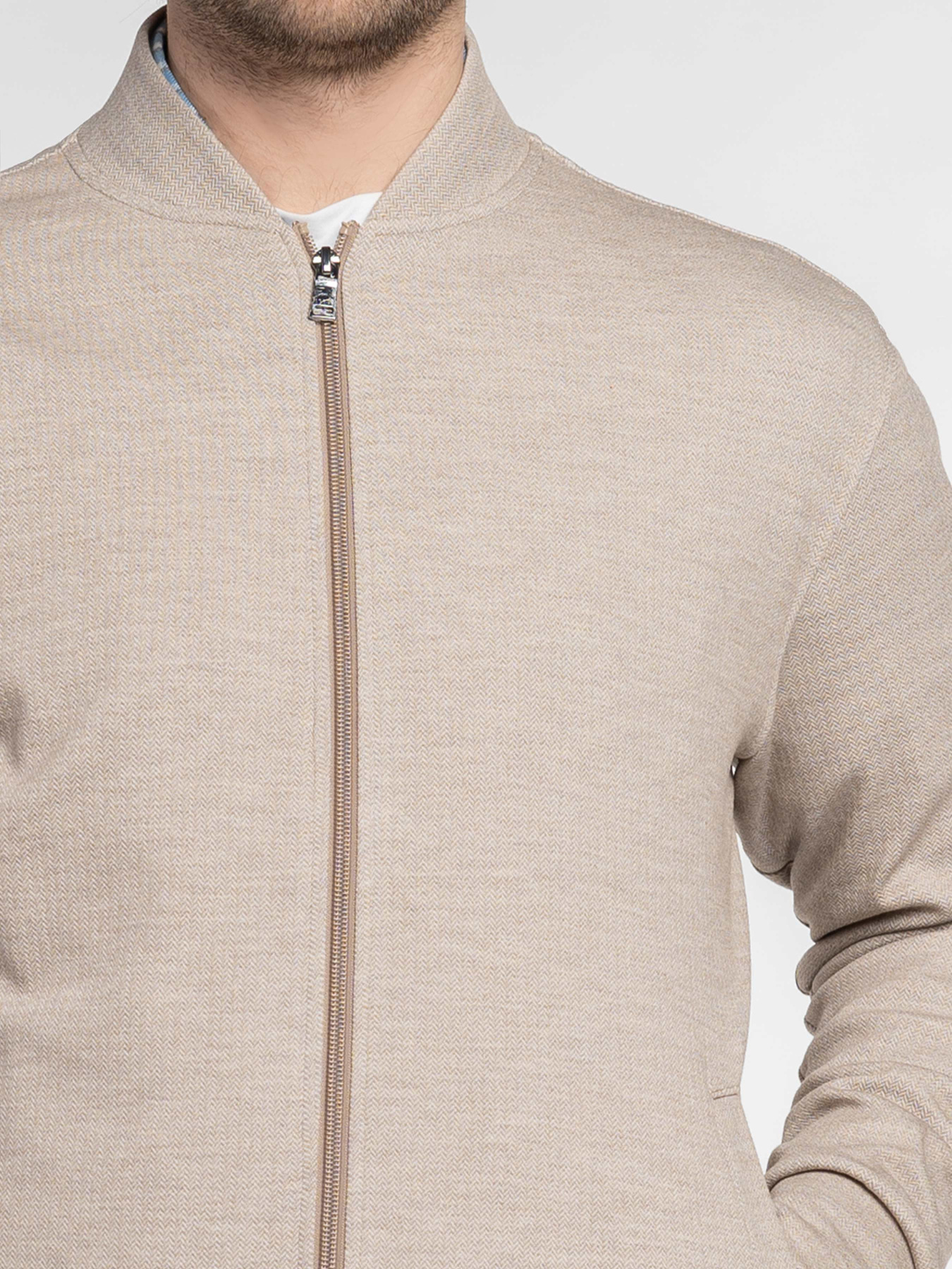 Бомбер чоловічий M17.12.16.611 Arber бежевий трикотажний модель M17.12.16.611 Фото