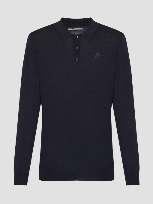 Мужское темно-синее шерстяное поло модель 554399.655007;690 Фото