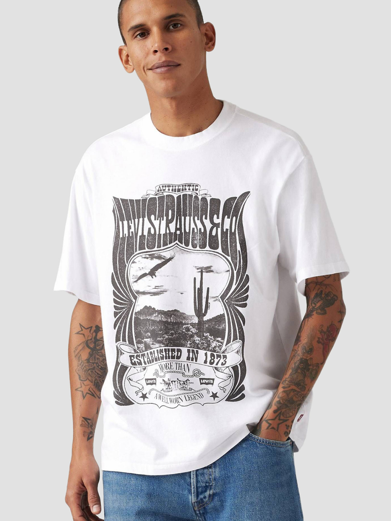 Чоловіча біла футболка модель 87373;0226 Фото