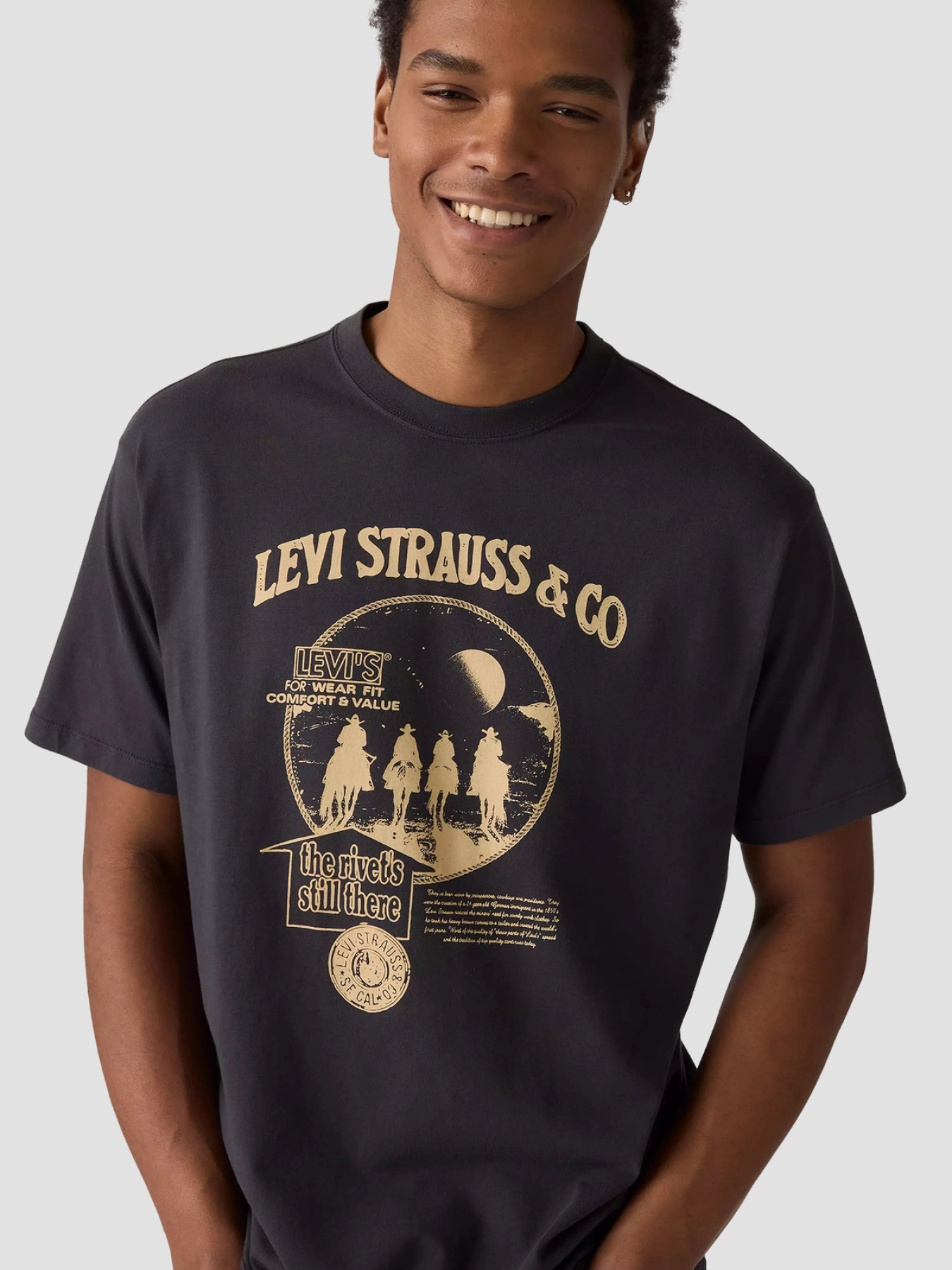 Чоловіча темно-сіра футболка модель 87373;0257 Фото