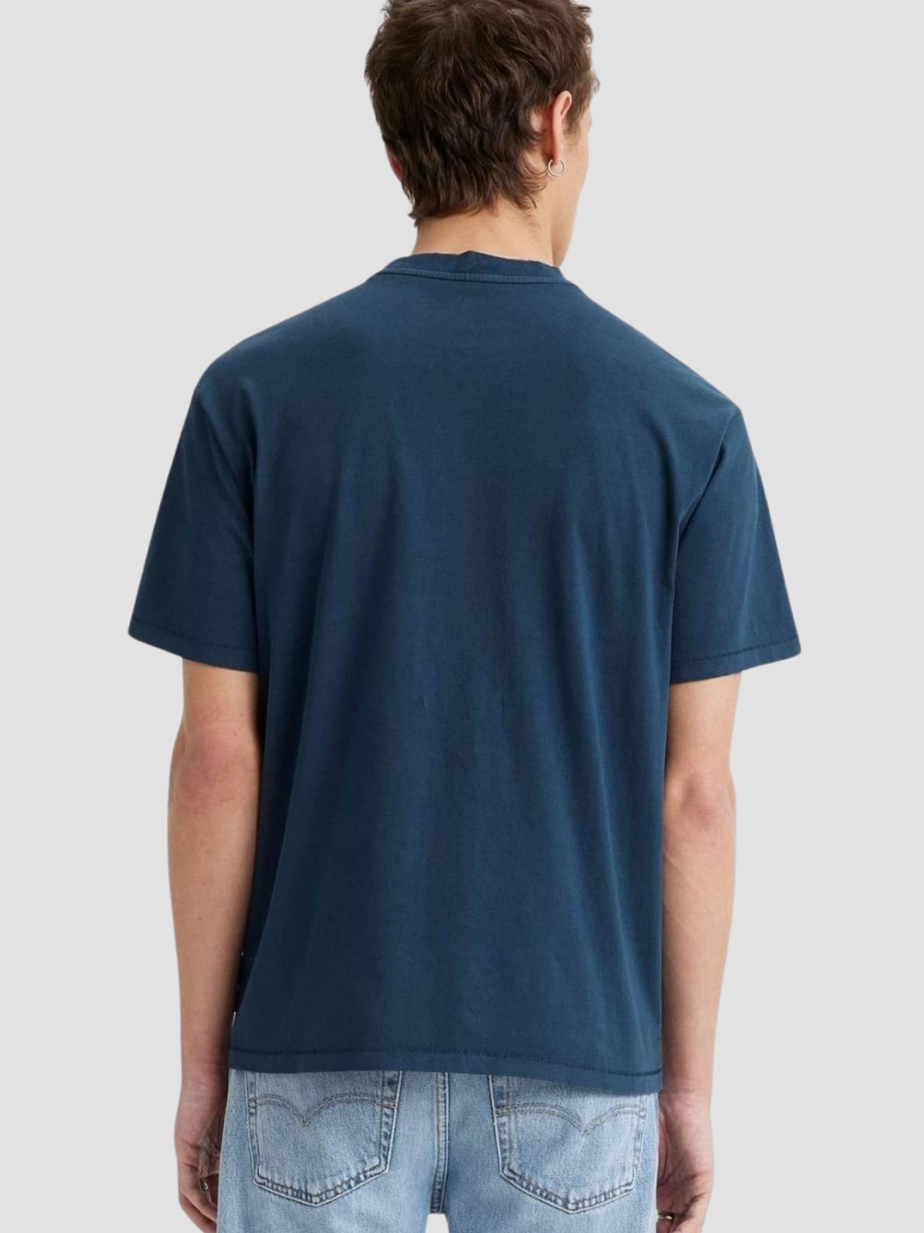 Мужская темно-синяя футболка модель A0637;0058 Фото