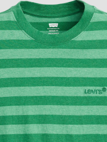 Мужская зеленая футболка в полоску модель A0637;0106 Фото