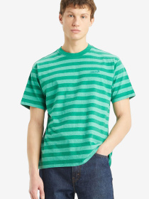 Мужская зеленая футболка в полоску модель A0637;0106 Фото