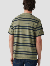 Чоловіча зелена футболка у смужку модель A0637;0143 Фото