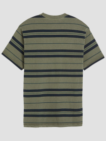 Чоловіча зелена футболка у смужку модель A0637;0143 Фото