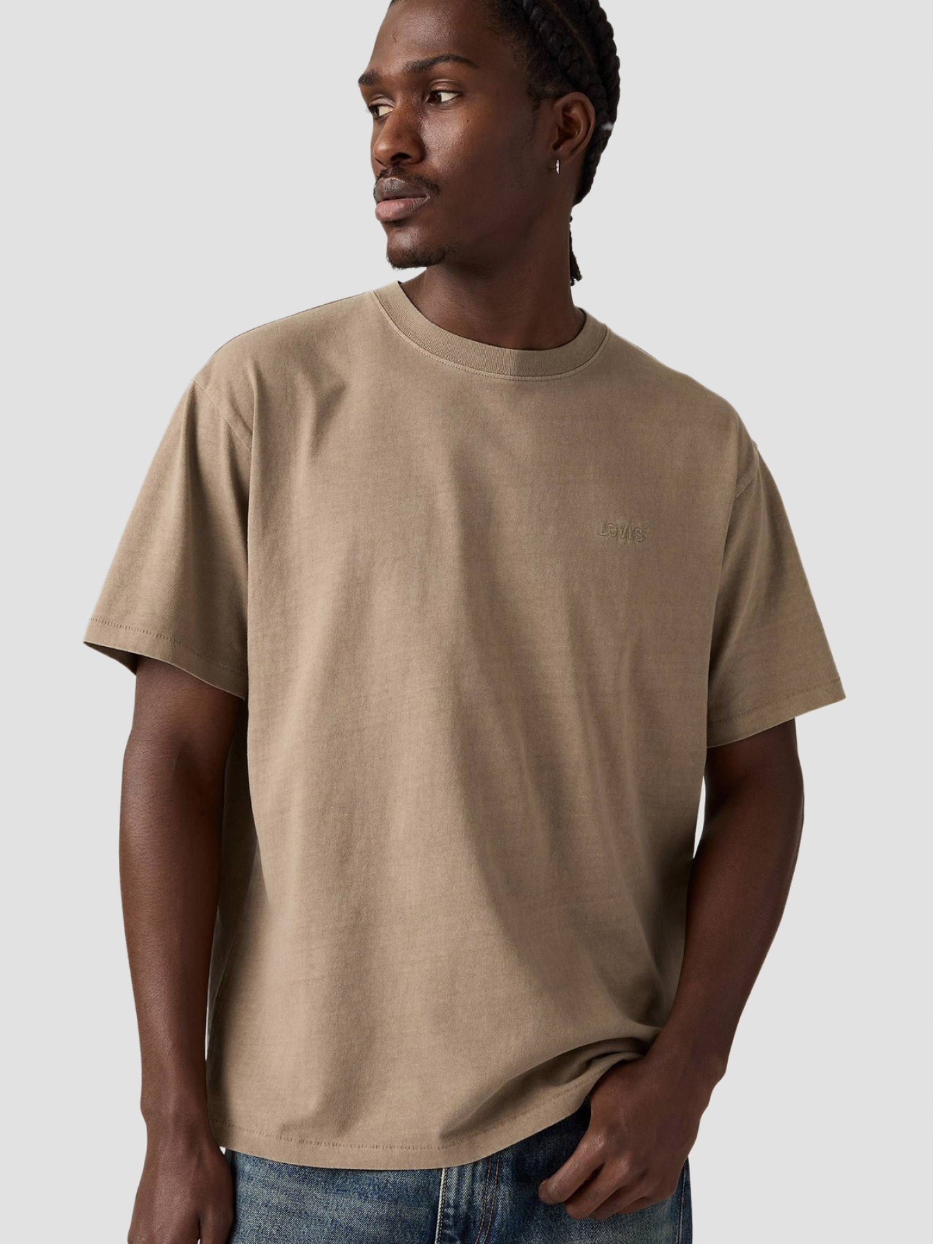 Чоловіча бежева футболка модель A0637;0161 Фото