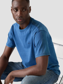 Чоловіча синя футболка модель A0637;0173 Фото