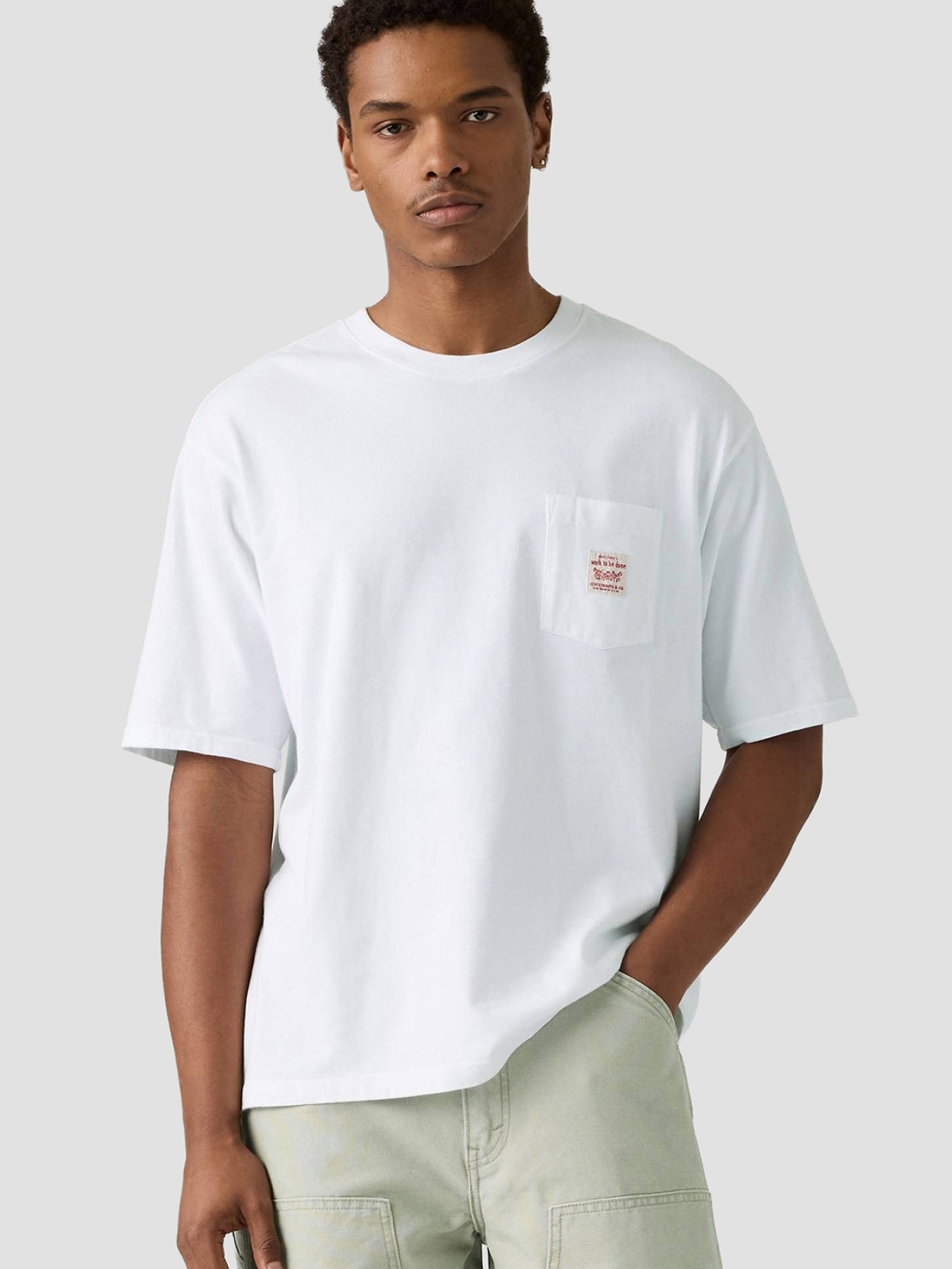 Мужская белая футболка модель A5850;0005 Фото