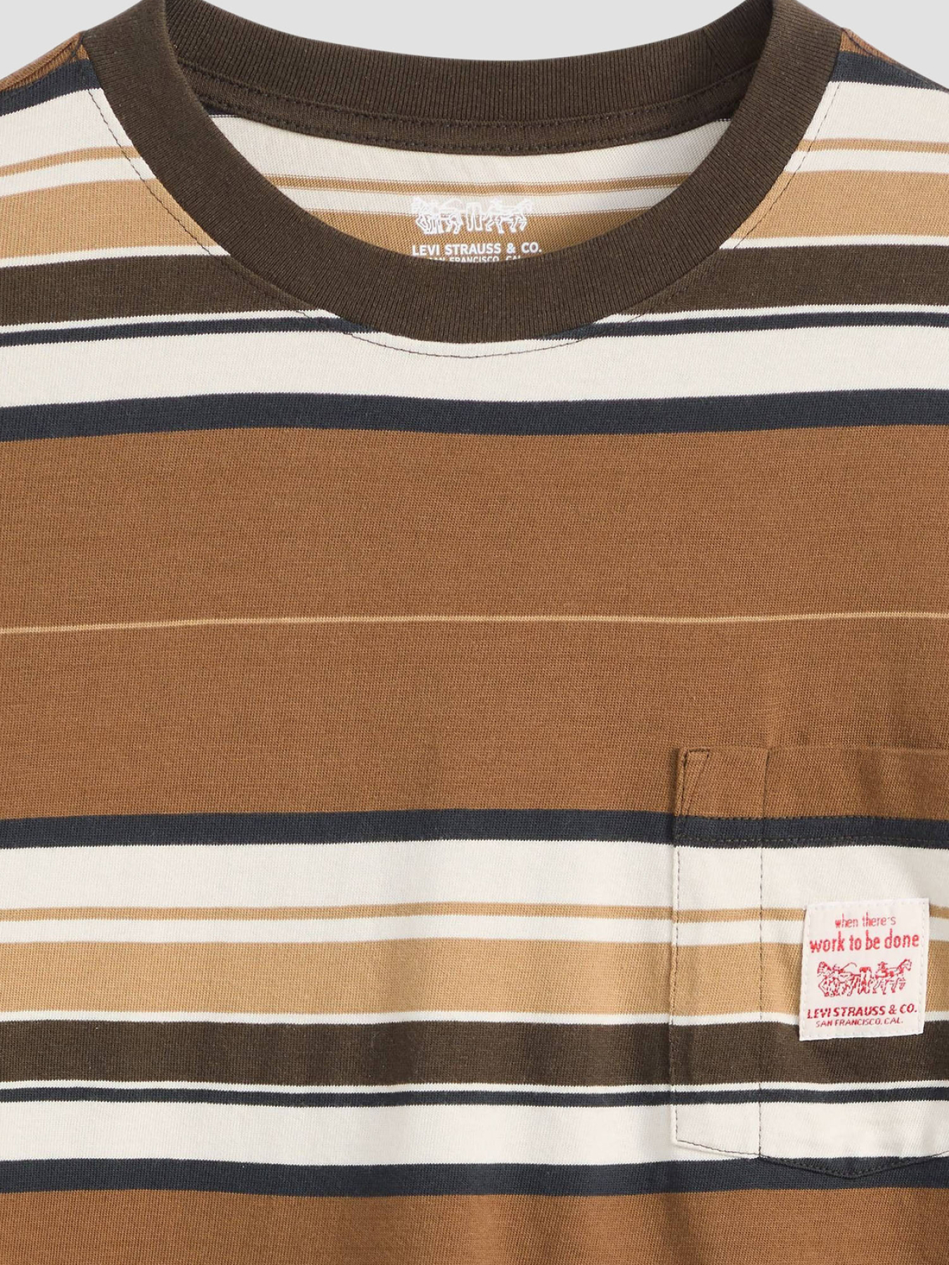 Чоловіча бежева футболка у смужку модель A5850;0019 Фото