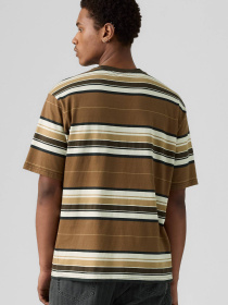 Чоловіча бежева футболка у смужку модель A5850;0019 Фото