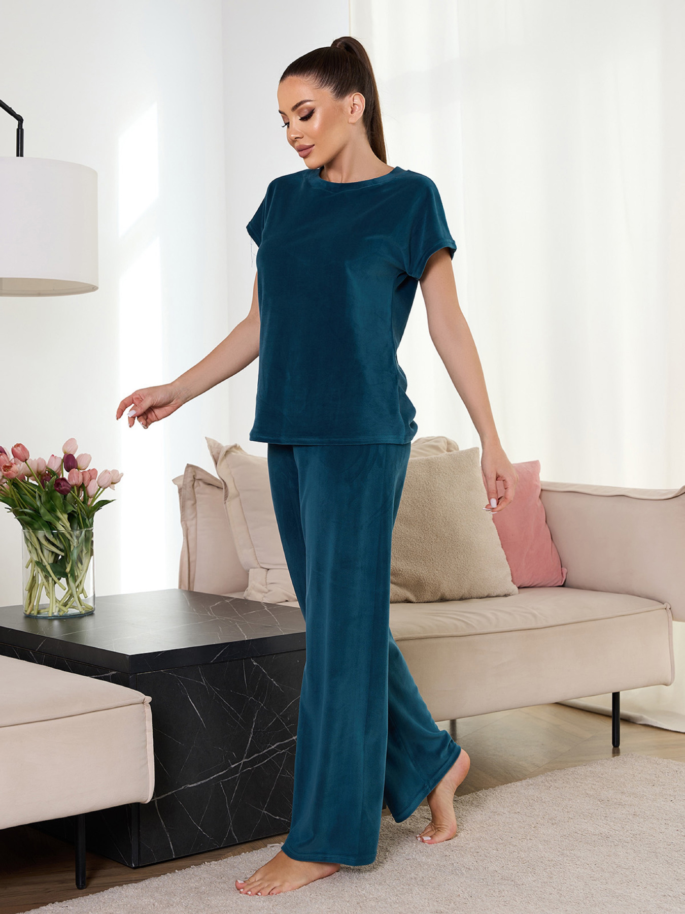 Пижама ISSA Plus модель 13667_бирюзовый Пижама ISSA Plus модель 13667_бирюзовый Фото