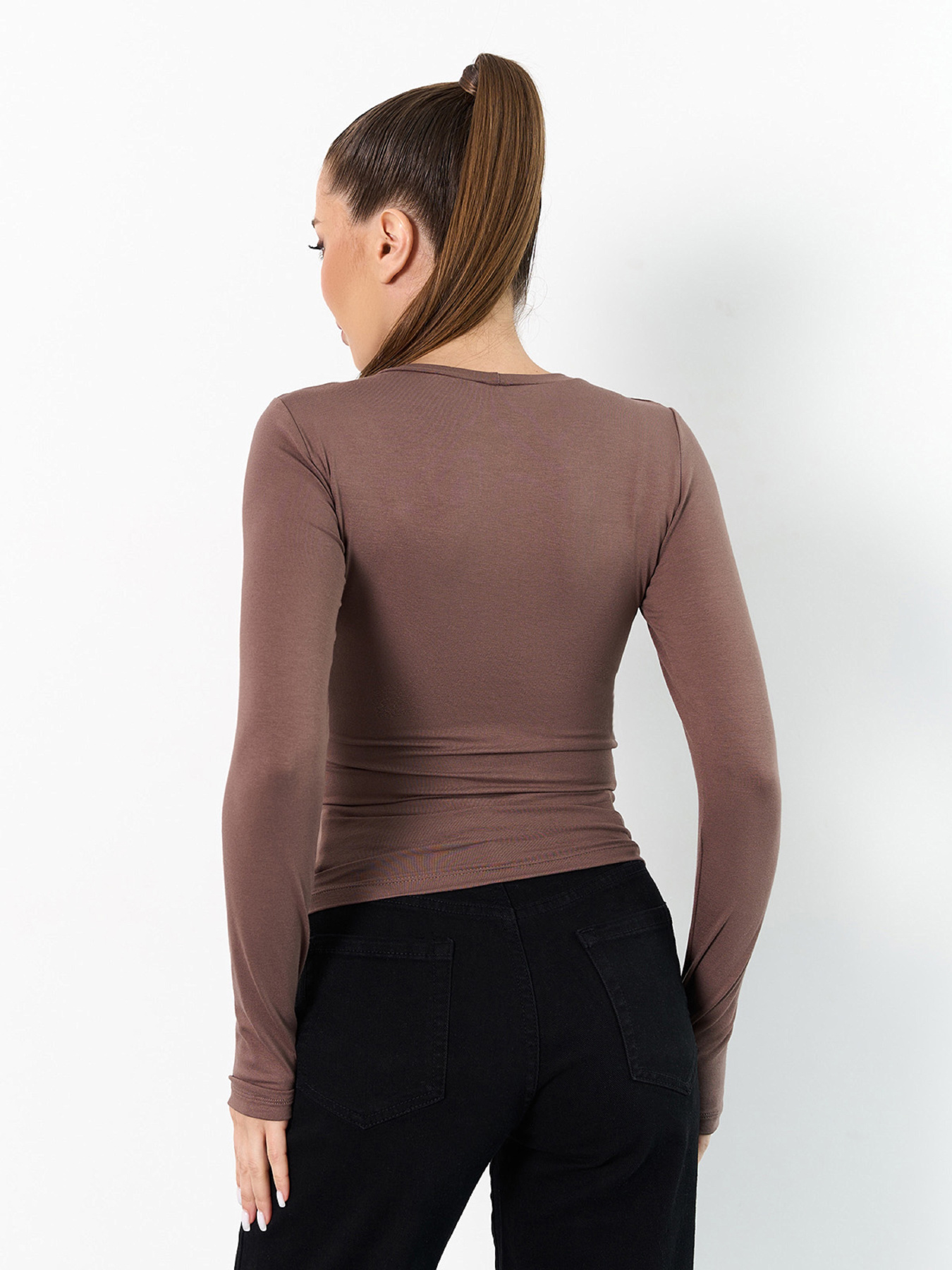 Лонгслів ISSA Plus модель 14865_коричневый Фото