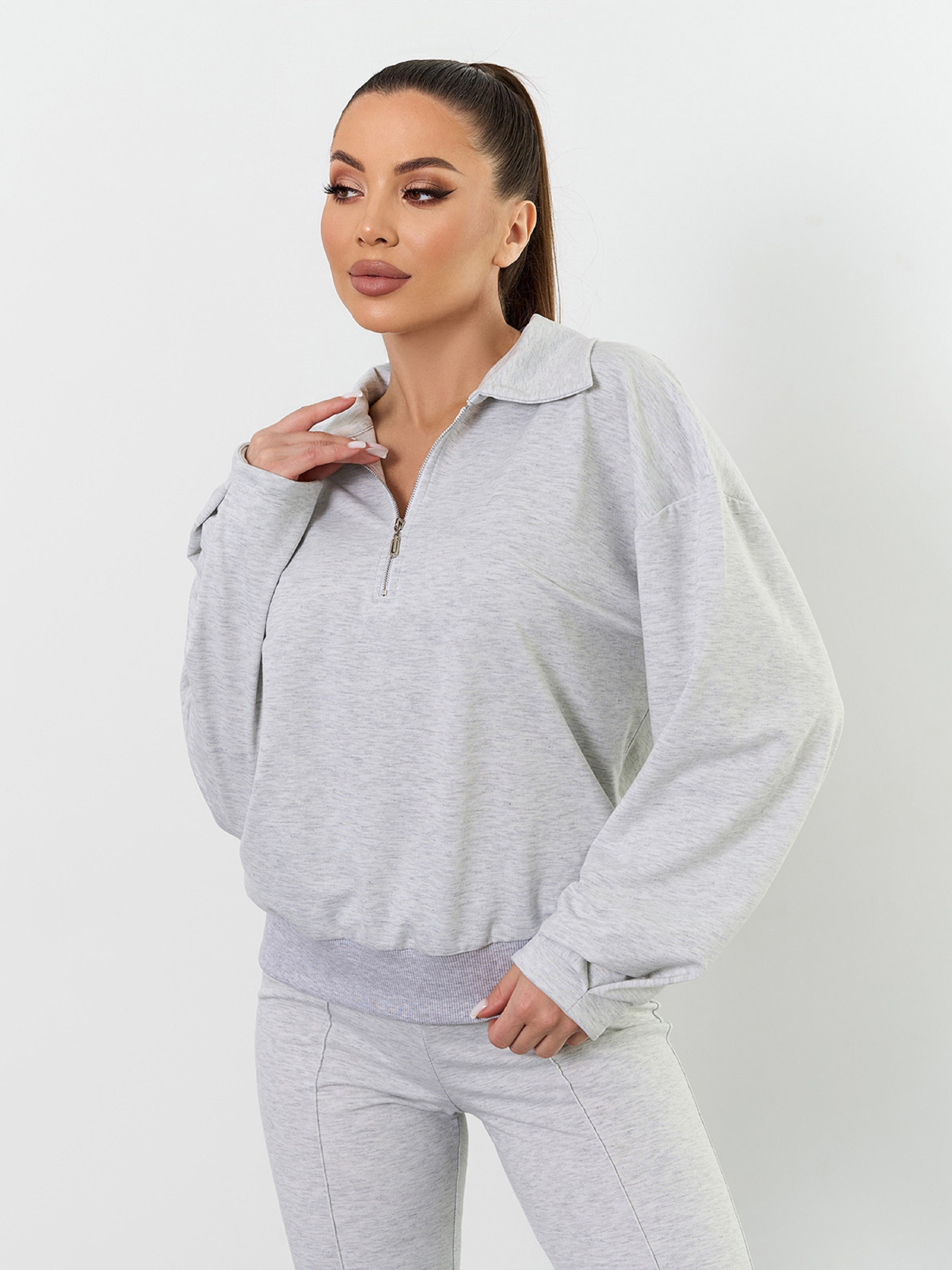 Повсякденний костюм ISSA Plus модель 15510_светло-серый Фото