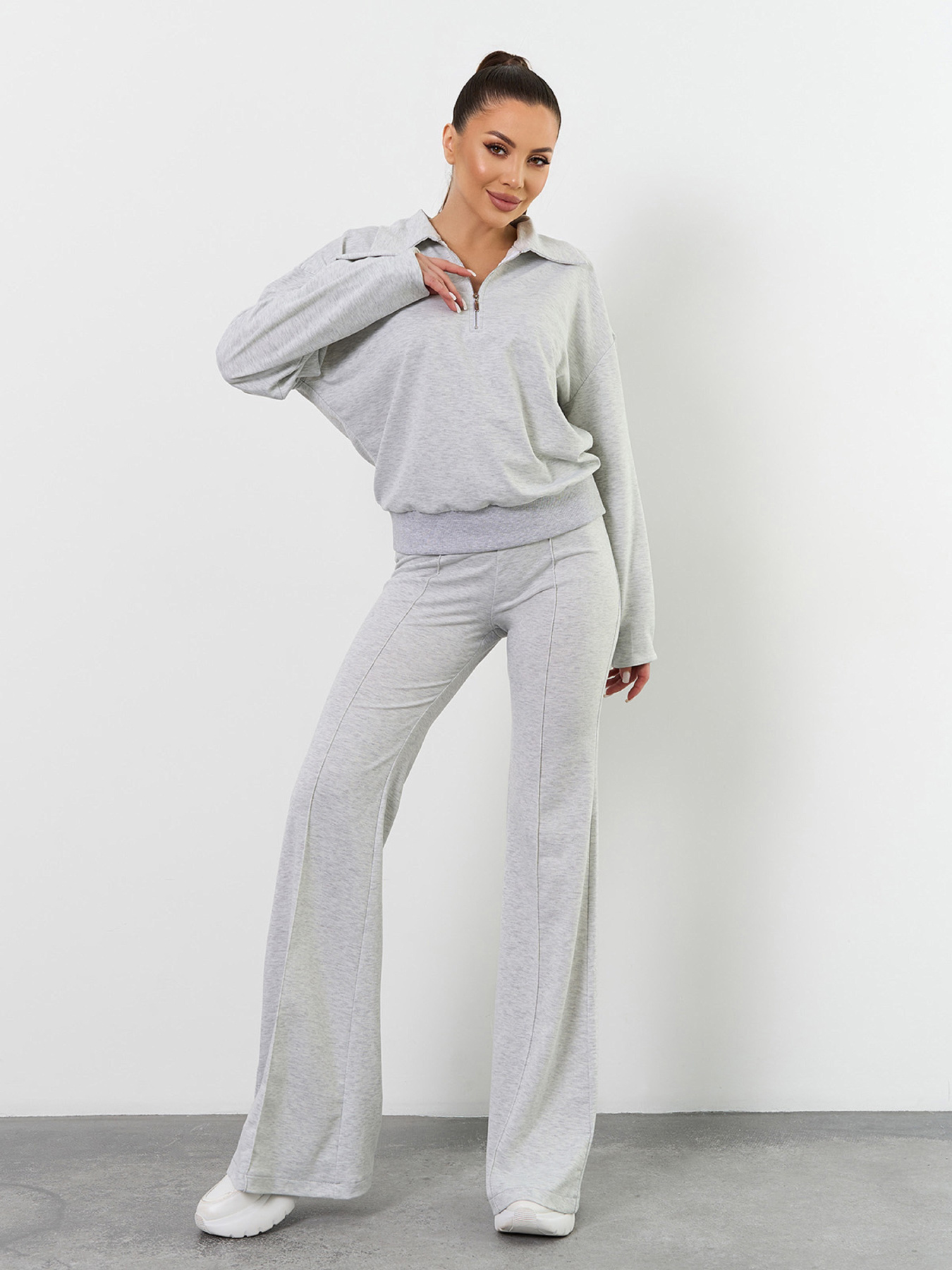 Повсякденний костюм ISSA Plus модель 15510_светло-серый Фото