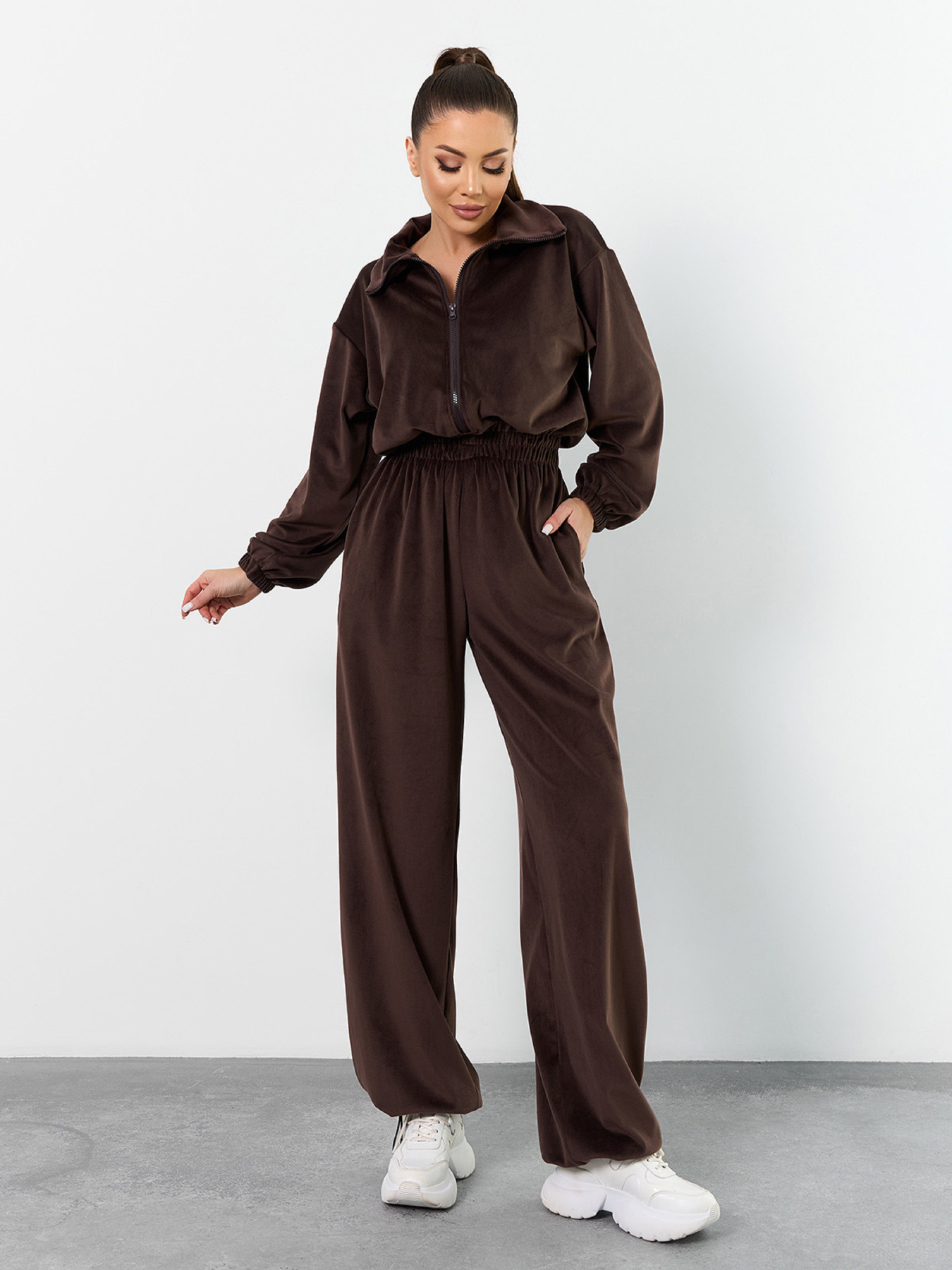 Комбинезон ISSA Plus модель SA-703_темно-коричневый Фото