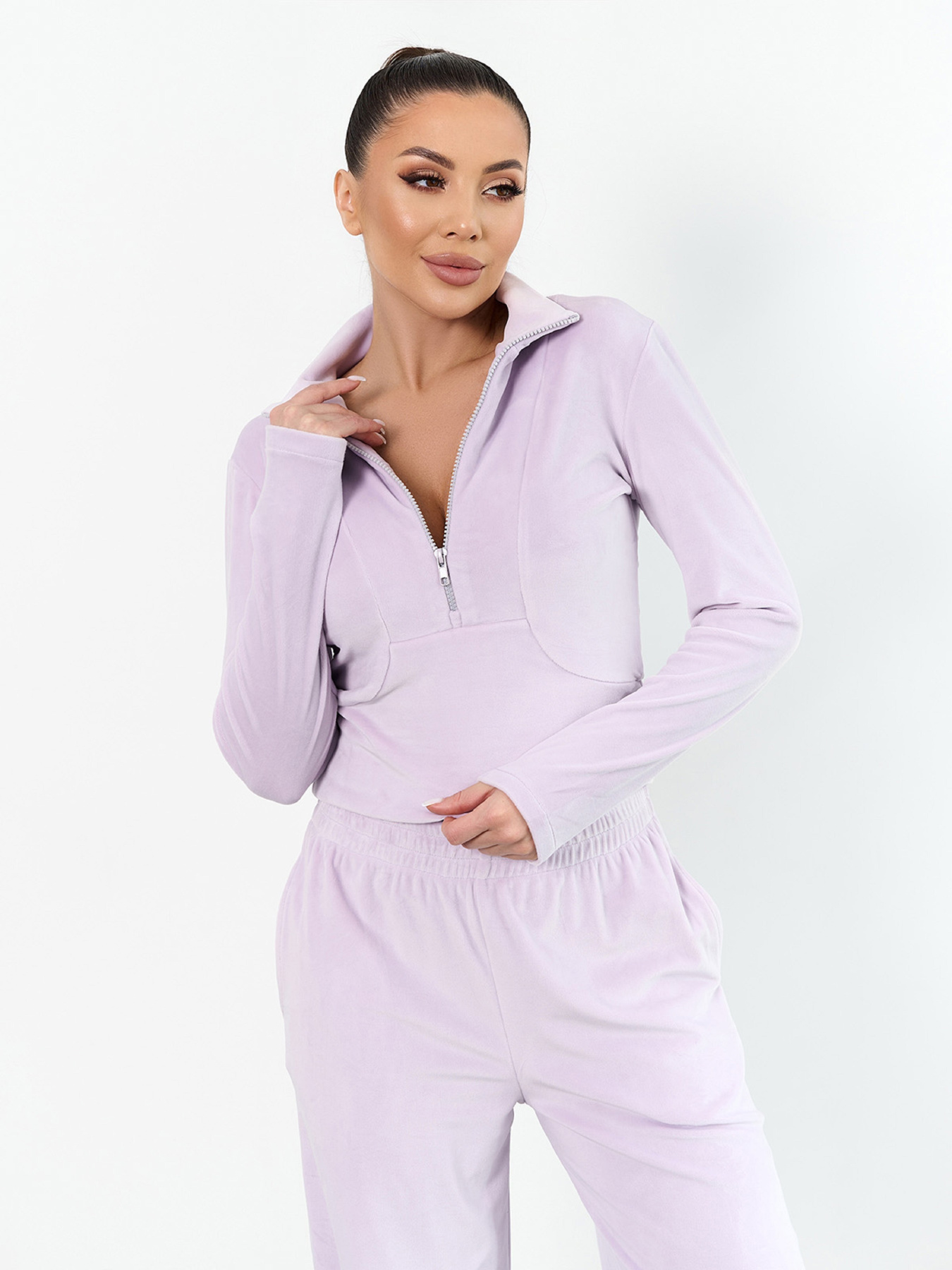 Повседневный костюм ISSA Plus модель 15342_сиреневый Фото