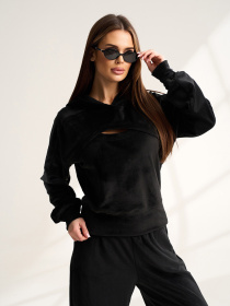 Спортивный костюм ISSA Plus модель 15526_черный Спортивный костюм ISSA Plus модель 15526_черный Фото