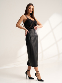 Юбка миди ISSA Plus модель 15531_черный Фото