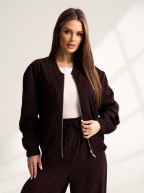 Бомбер ISSA Plus модель 15533_темно-коричневый Бомбер ISSA Plus модель 15533_темно-коричневый Фото