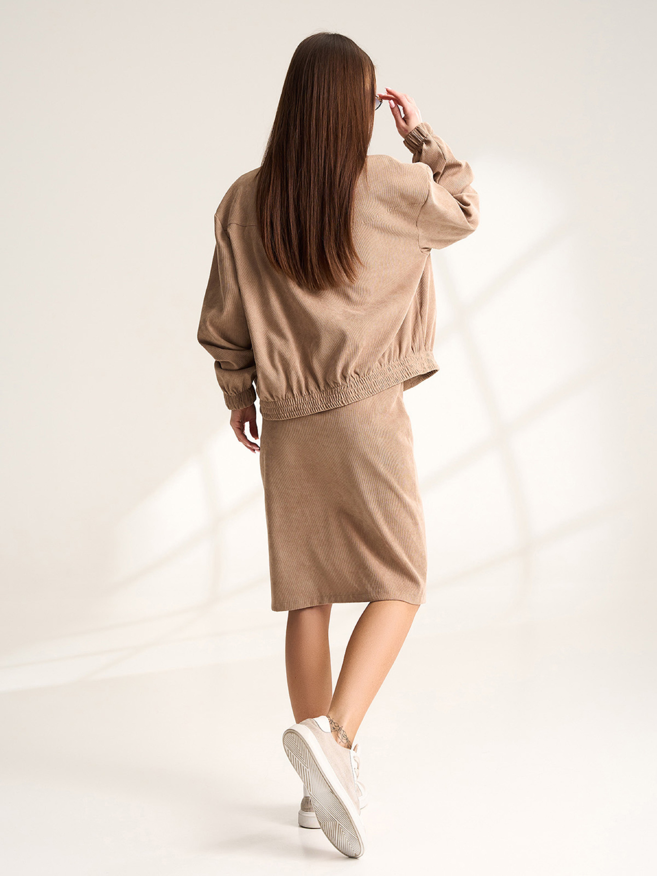 Спідниця міді ISSA Plus модель 15533Y_бежевый Фото