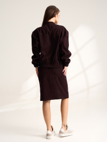 Спідниця міді ISSA Plus модель 15533Y_темно-коричневый Фото