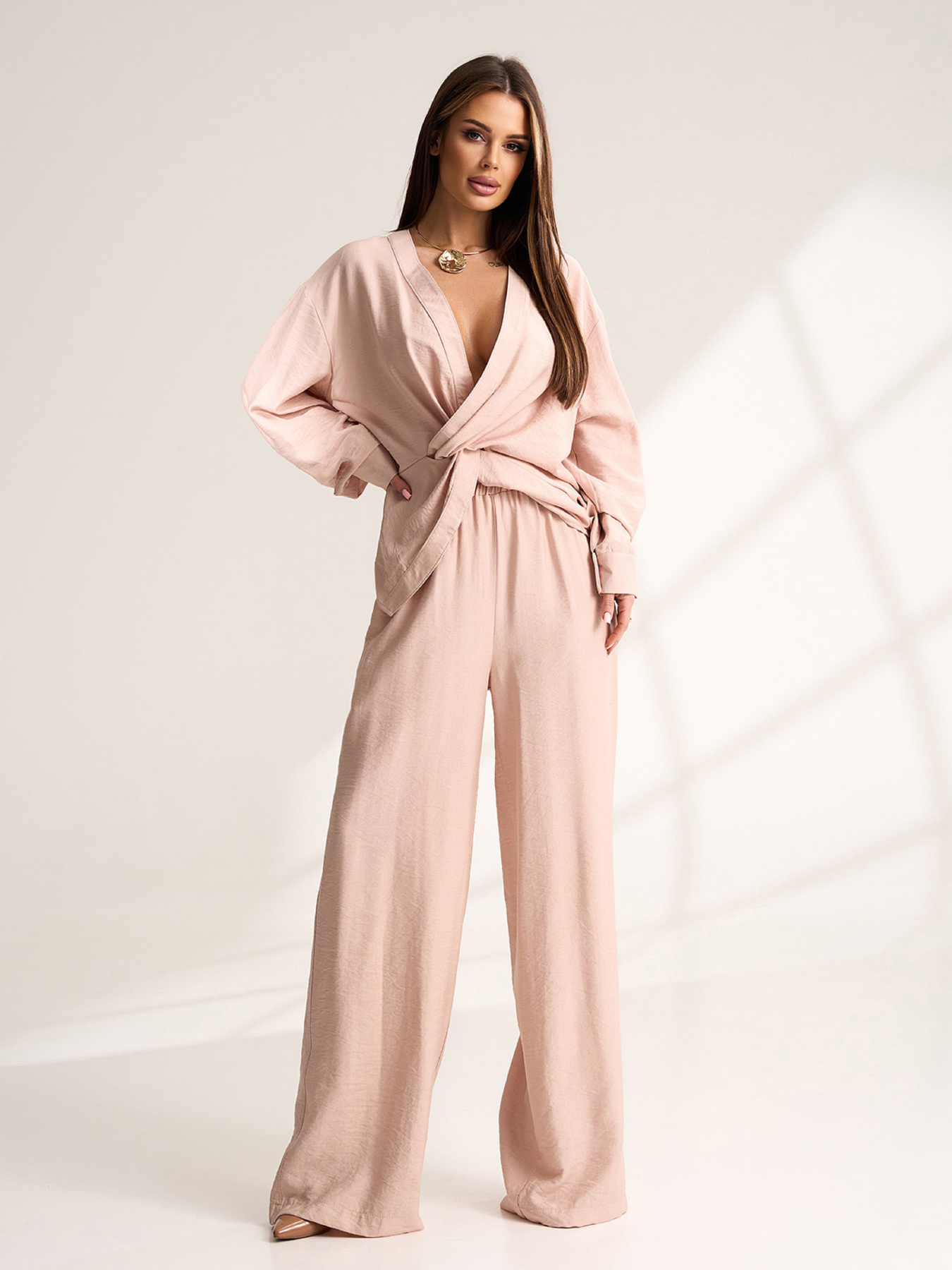 Повсякденний костюм ISSA Plus модель 15535_бежевый Фото