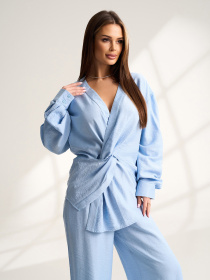 Повсякденний костюм ISSA Plus модель 15535_голубой Фото