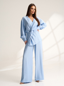 Повсякденний костюм ISSA Plus модель 15535_голубой Фото