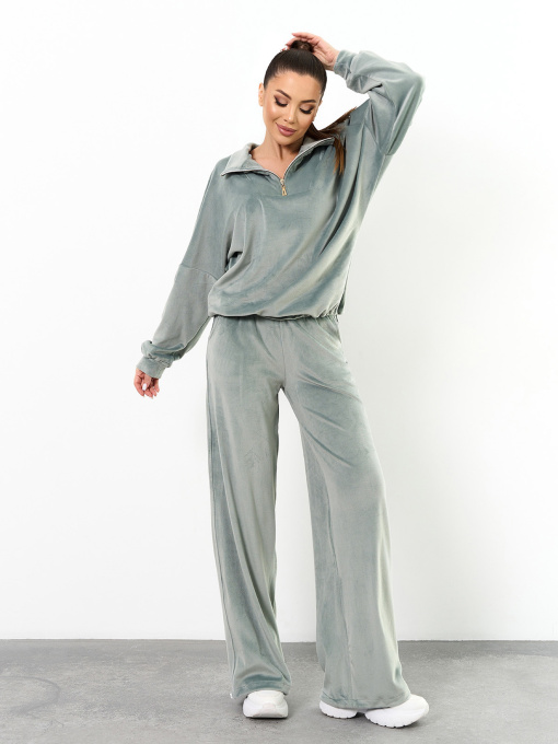 Повседневный костюм ISSA Plus модель 15537_оливковый Фото