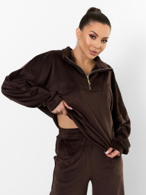 Жіночі костюми модель 15537_темно-коричневый Фото