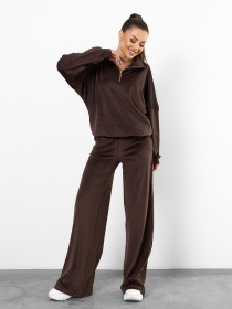 Жіночі костюми модель 15537_темно-коричневый Фото