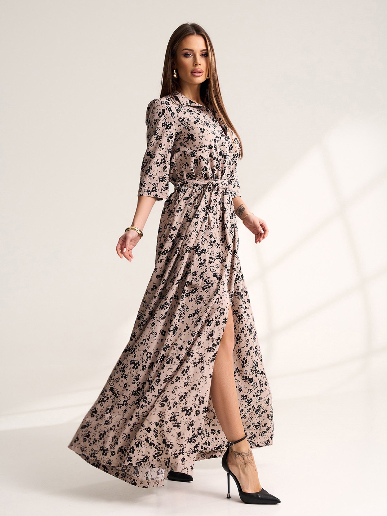 Сукня максі ISSA Plus модель 15539_мультиколор Фото