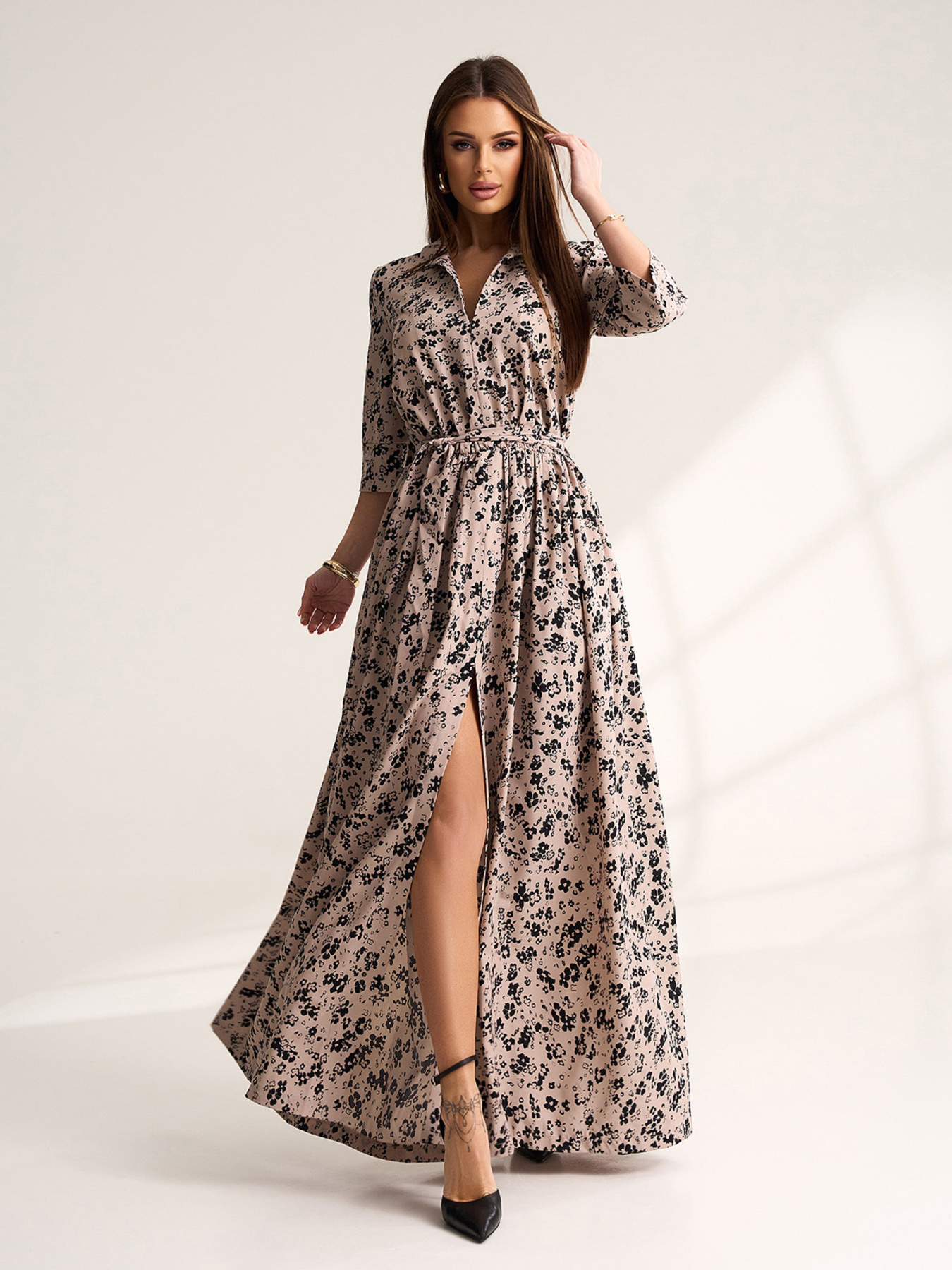 Сукня максі ISSA Plus модель 15539_мультиколор Фото